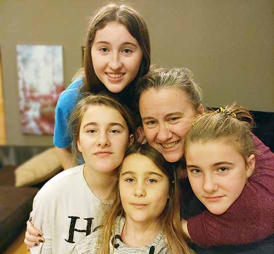 Cheryl Celebi and her four daughters.