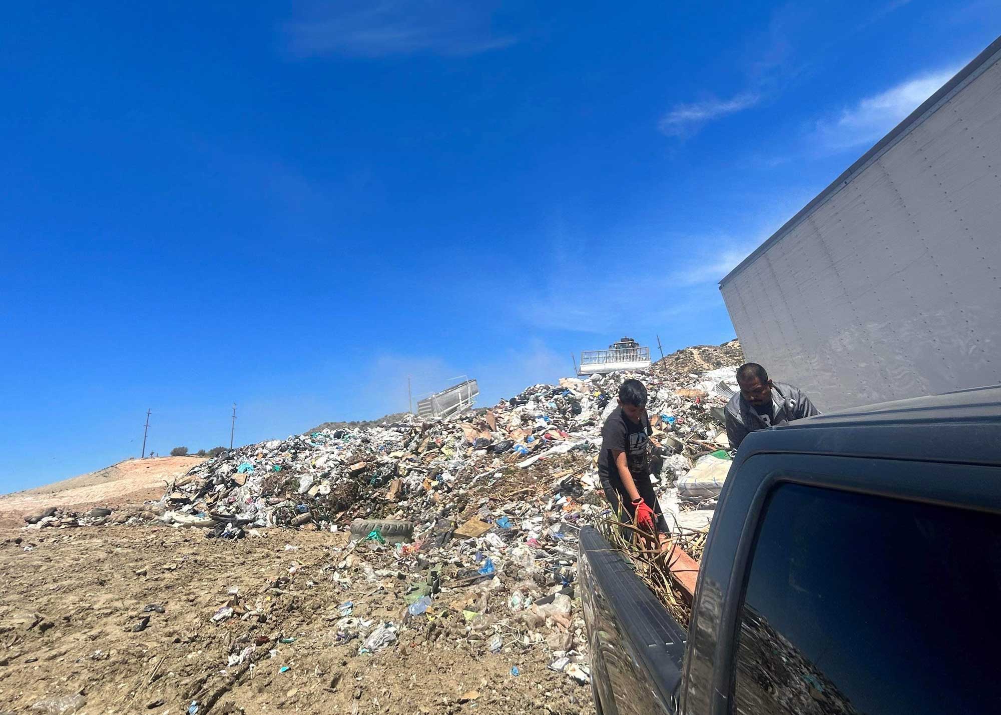 The Rivas family on a field trip to a local dump