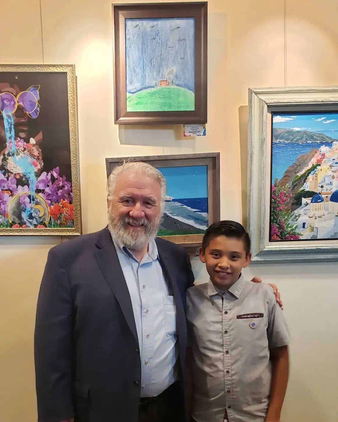 Pablito with the mayor at an art contest