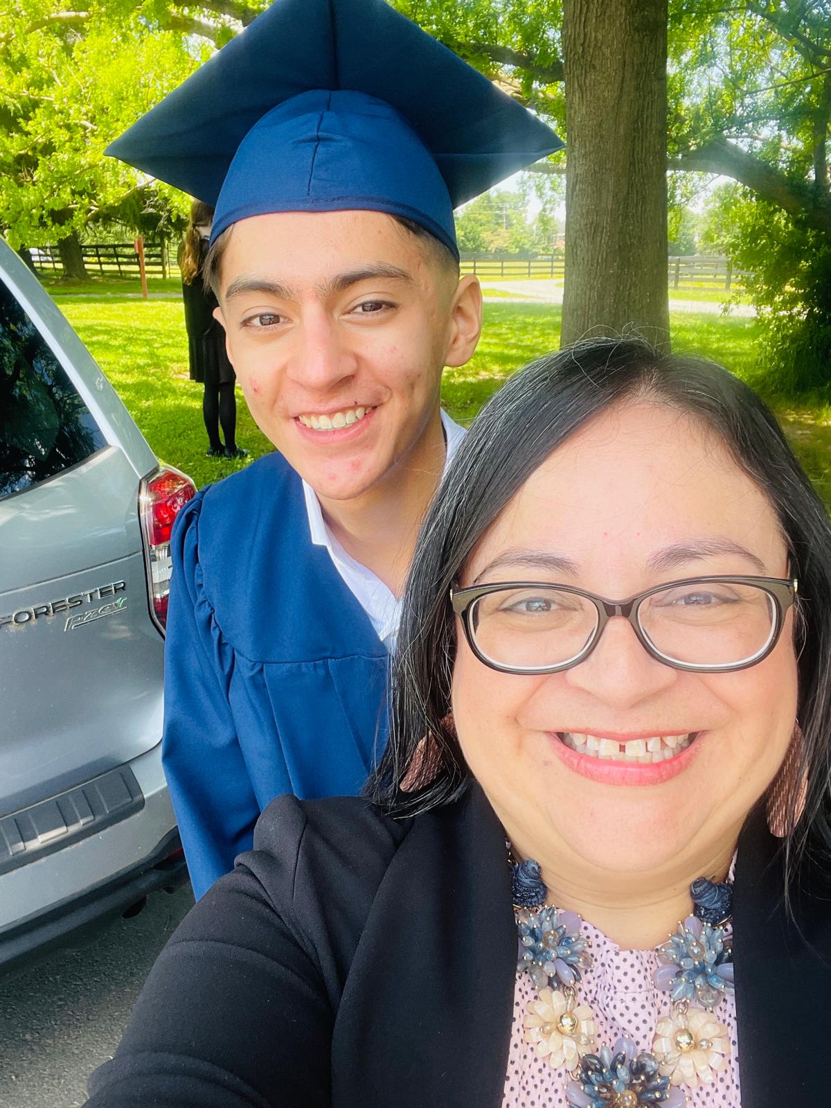 Caleb and his mom