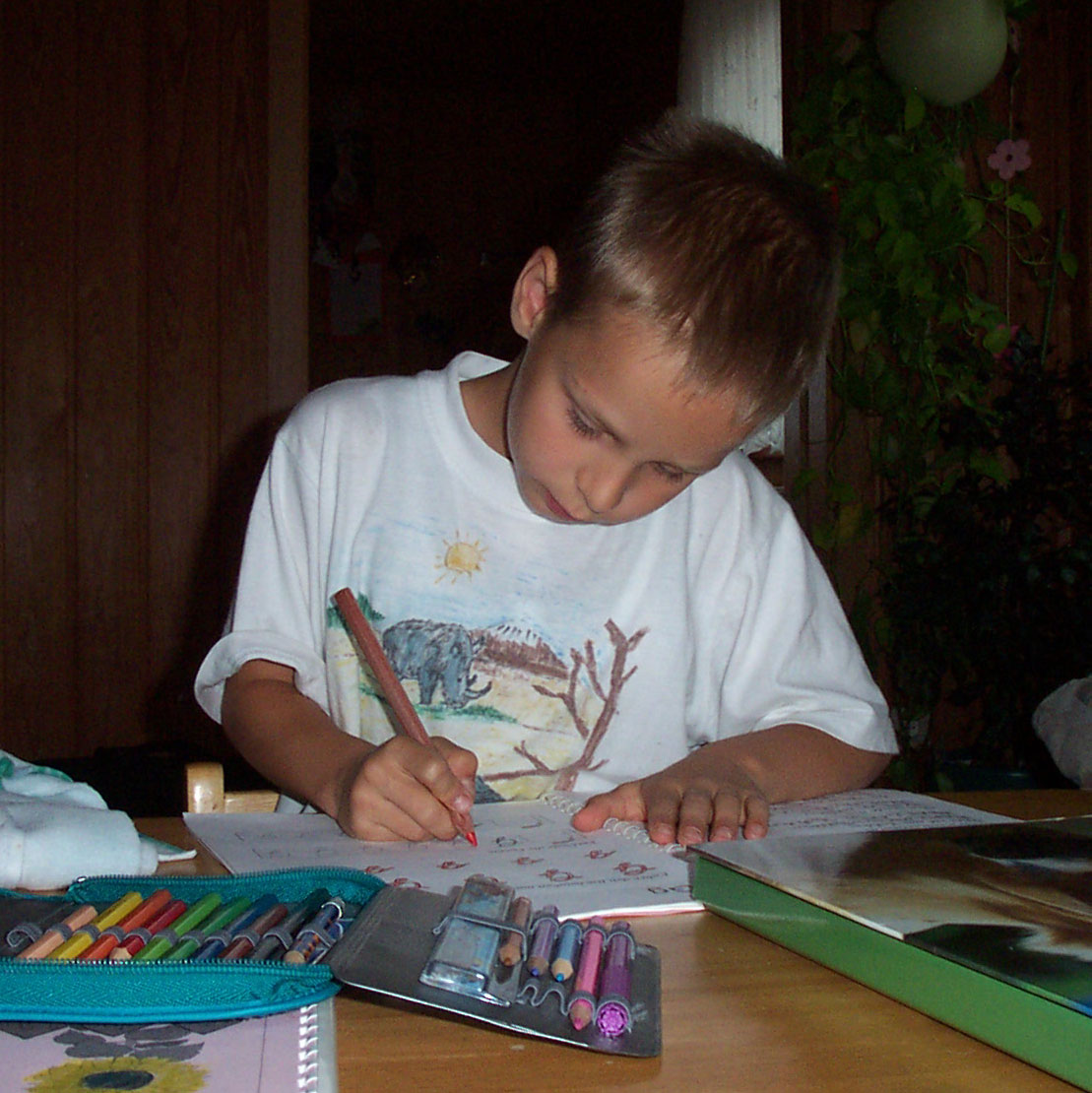 Josua Romeike doing school